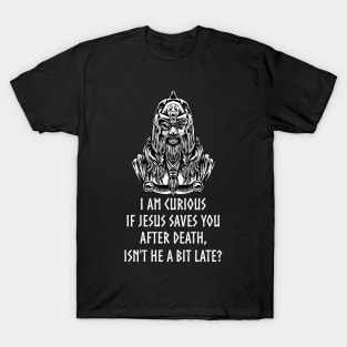 Funny Viking Mythology - Norse Paganism - Odin vs Jesus T-Shirt